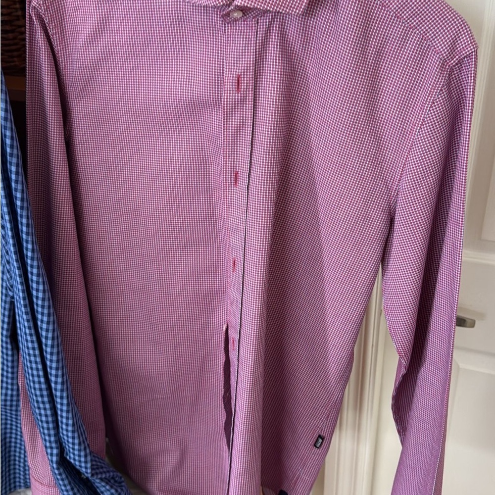 Hugo Boss Pink Casual Button Down Shirt